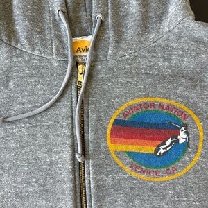 Aviator Nation Venice Zip Up Hoodie, gray